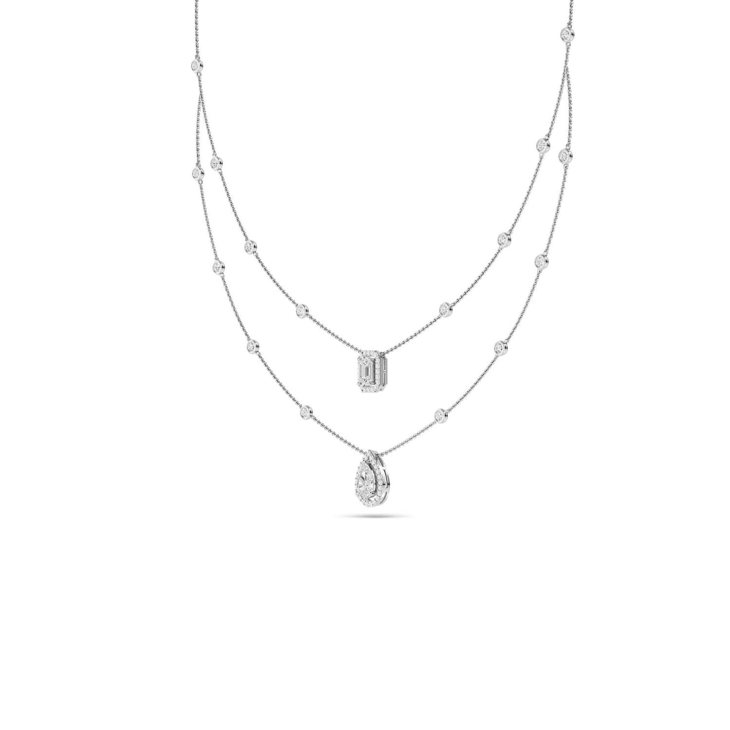 9K White Gold Lab Grown Diamond NECKLACE 2.13 ctw N08052-2