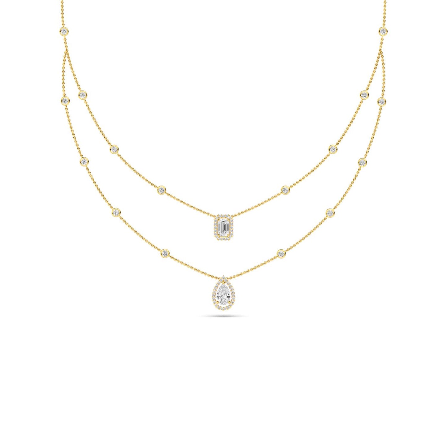 9K Yellow Gold Lab Grown Diamond NECKLACE 2.13 ctw N08052-2