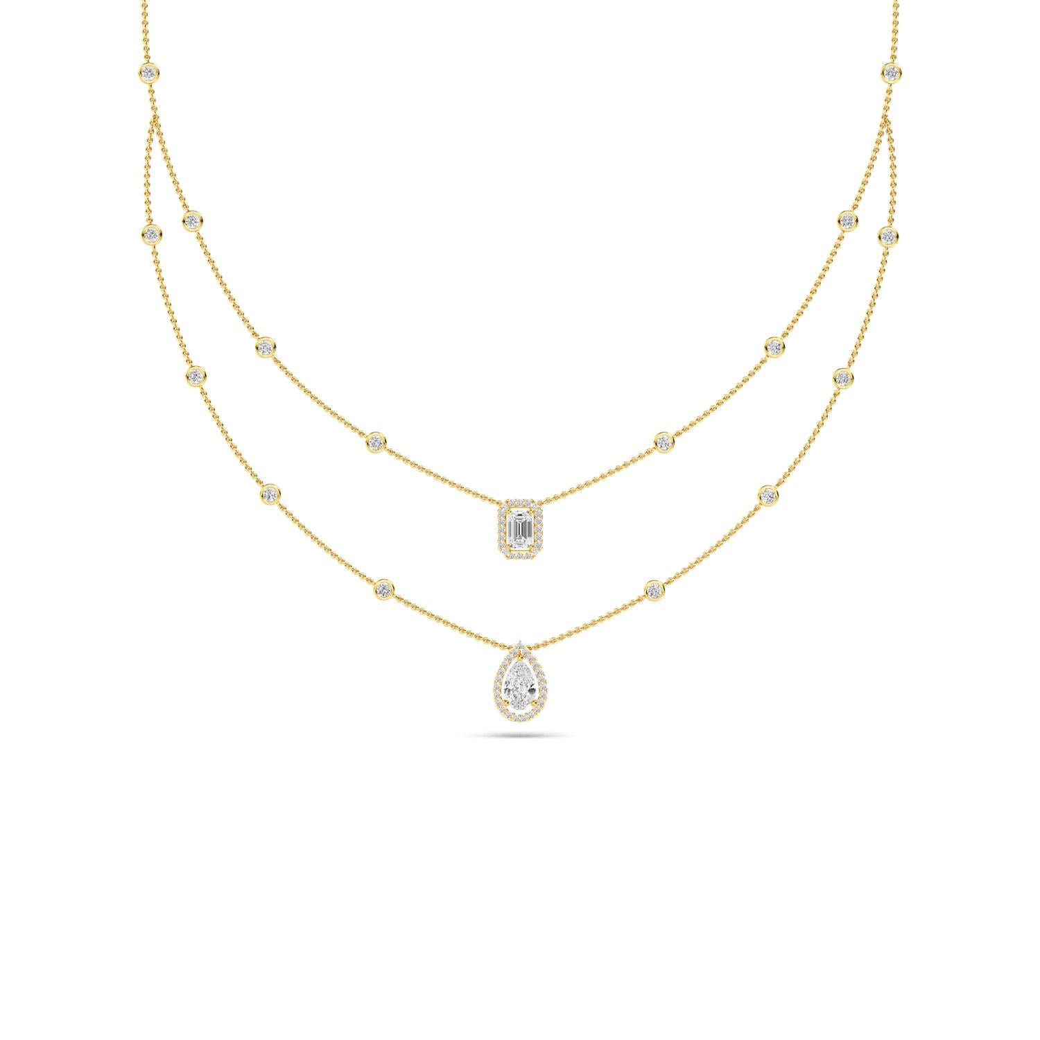 9K Yellow Gold Lab Grown Diamond NECKLACE 2.13 ctw N08052-2