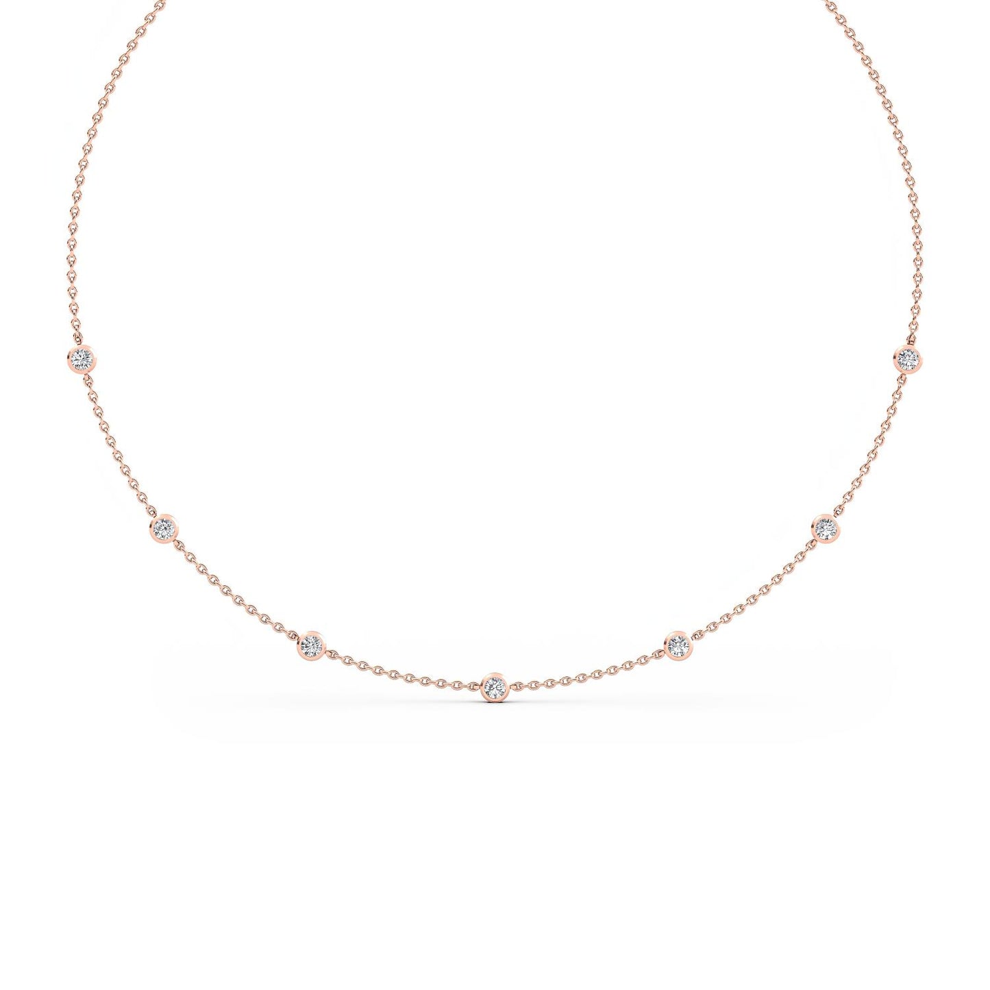 9K Rose Gold Lab Grown Diamond NECKLACE 1.00 ctw N08220-1