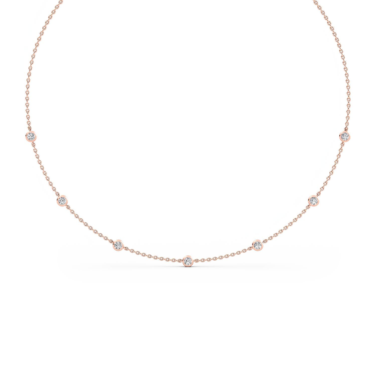 9K Rose Gold Lab Grown Diamond NECKLACE 1.00 ctw N08220-1