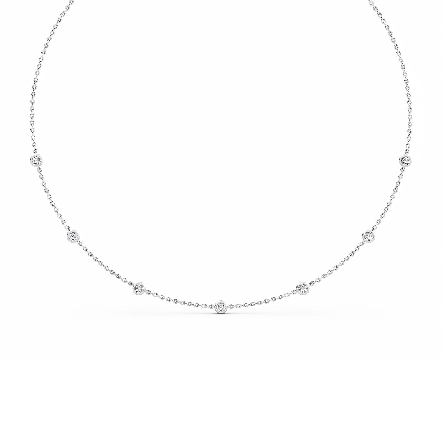 9K White Gold Lab Grown Diamond NECKLACE 1.00 ctw N08220-1