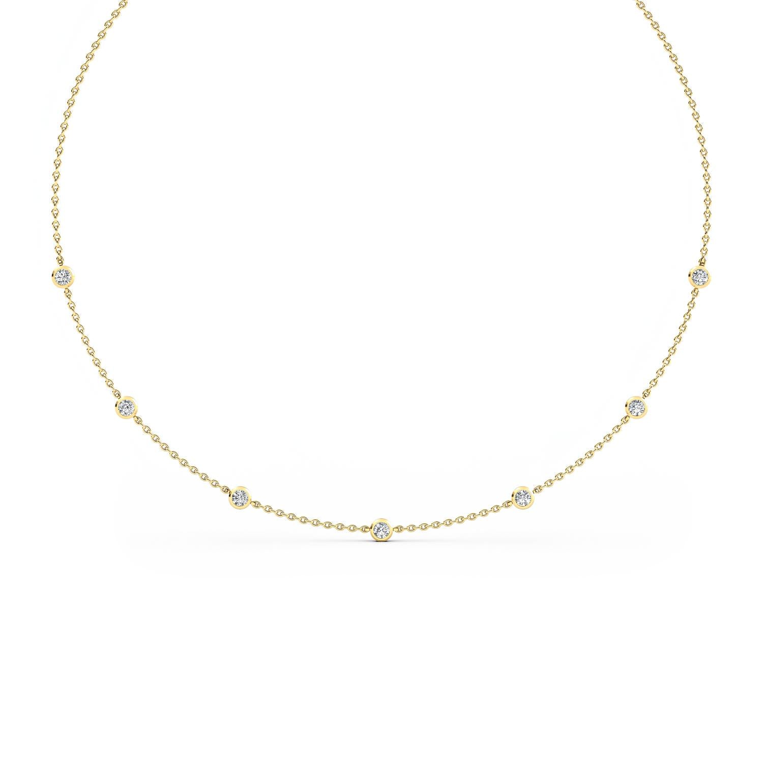 9K Yellow Gold Lab Grown Diamond NECKLACE 1.00 ctw N08220-1