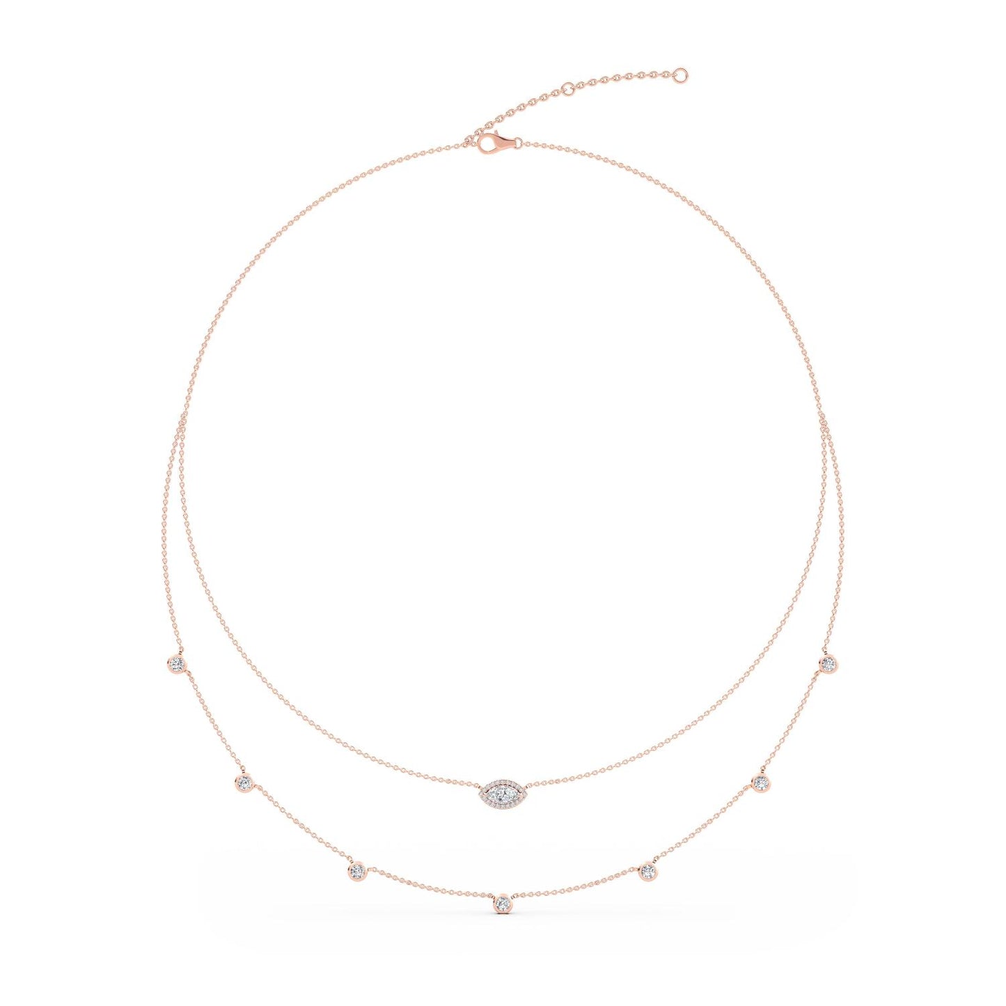 9K Rose Gold Lab Grown Diamond NECKLACE 1.14 ctw N08234-1.15CT-18IN