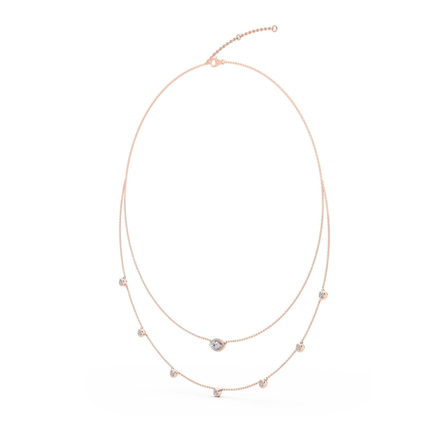 9K Rose Gold Lab Grown Diamond NECKLACE 1.14 ctw N08234-1.15CT-18IN