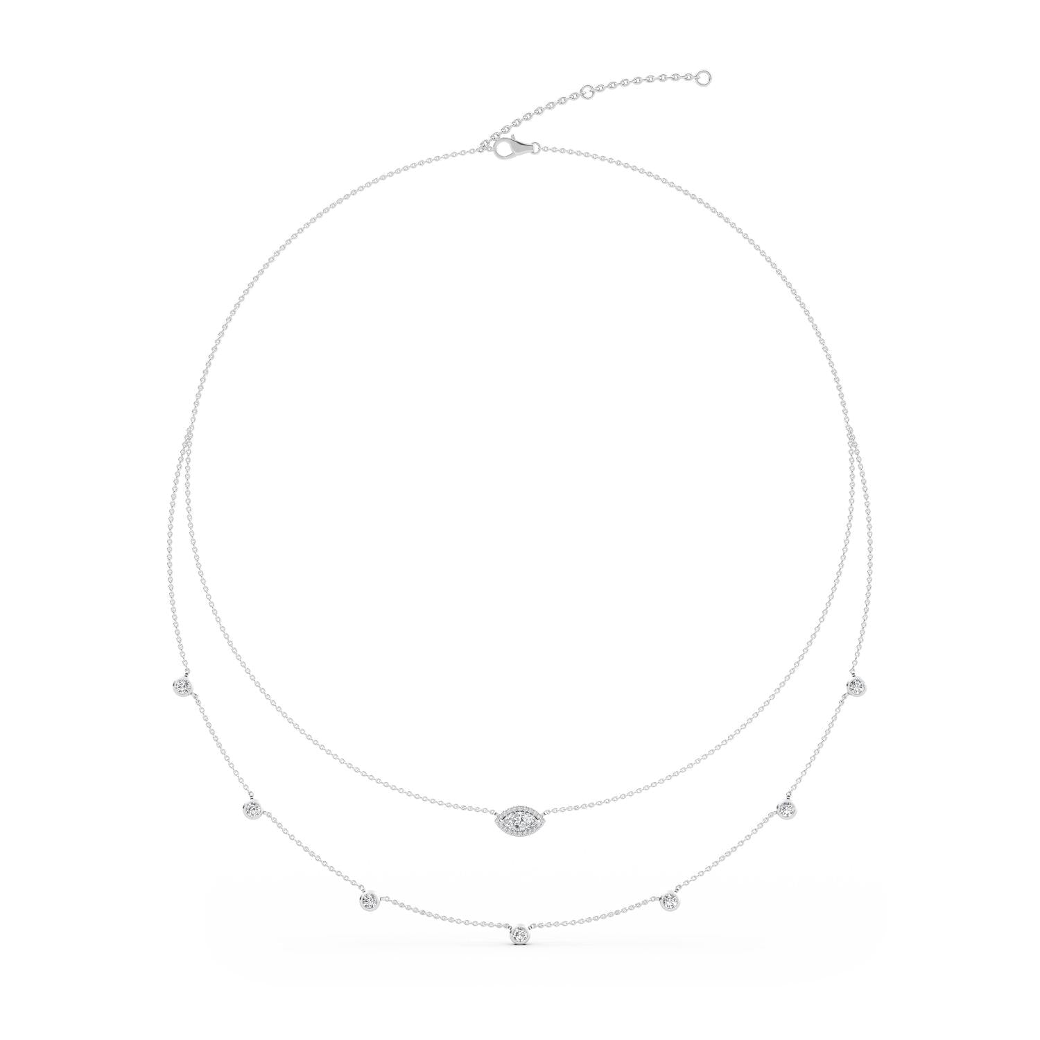 9K White Gold Lab Grown Diamond NECKLACE 1.14 ctw N08234-1.15CT-18IN