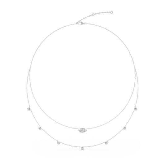 9K White Gold Lab Grown Diamond NECKLACE 1.14 ctw N08234-1.15CT-18IN