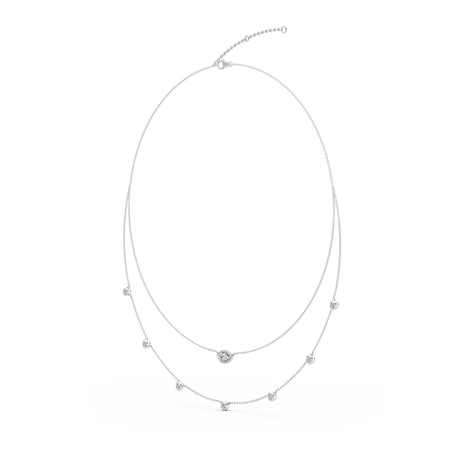 9K White Gold Lab Grown Diamond NECKLACE 1.14 ctw N08234-1.15CT-18IN