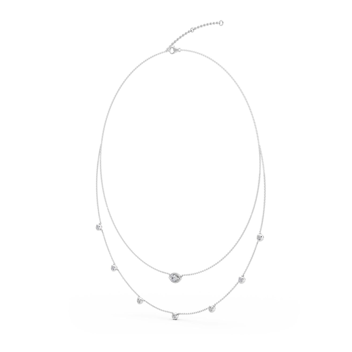 9K White Gold Lab Grown Diamond NECKLACE 1.14 ctw N08234-1.15CT-18IN