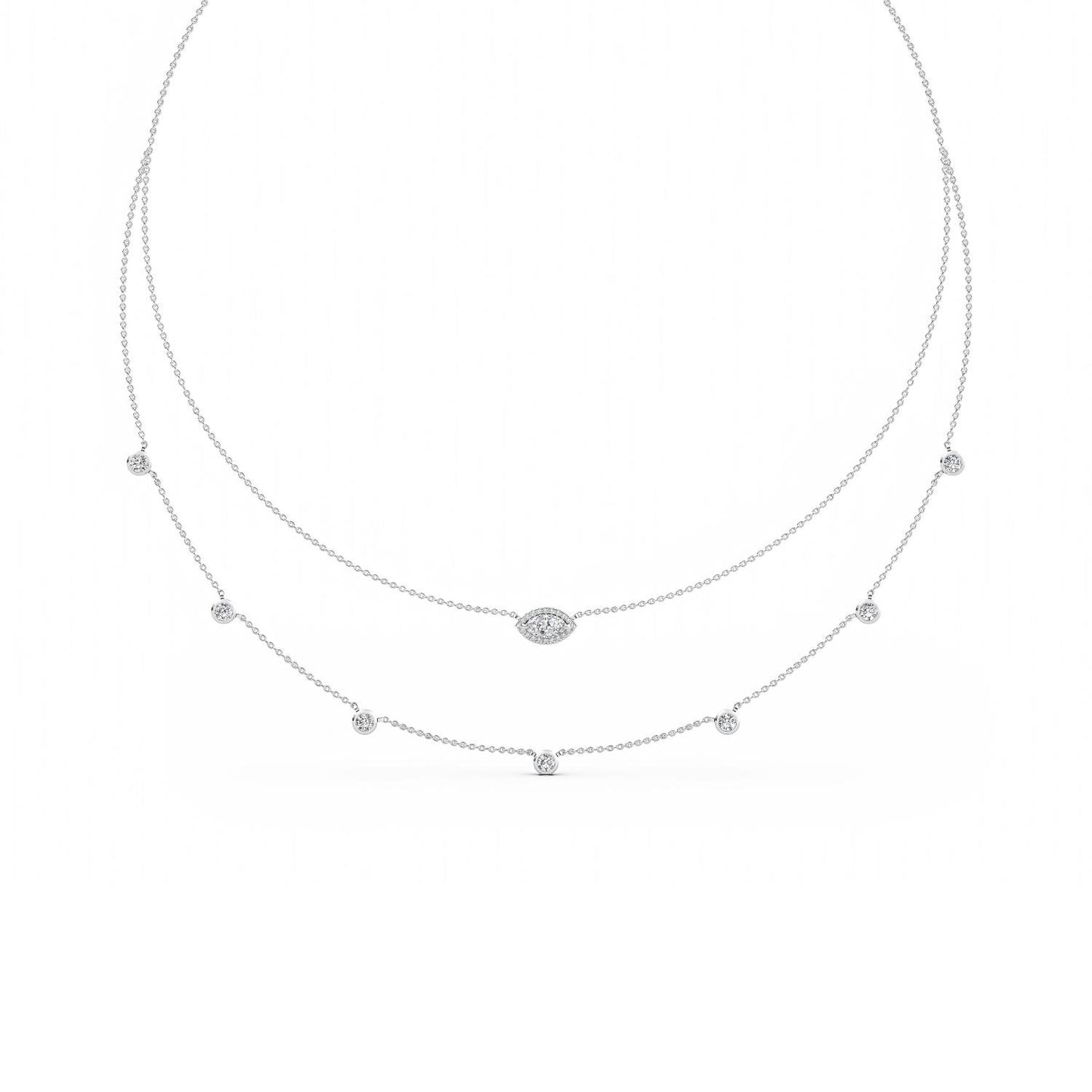 9K White Gold Lab Grown Diamond NECKLACE 1.14 ctw N08234-1.15CT-18IN