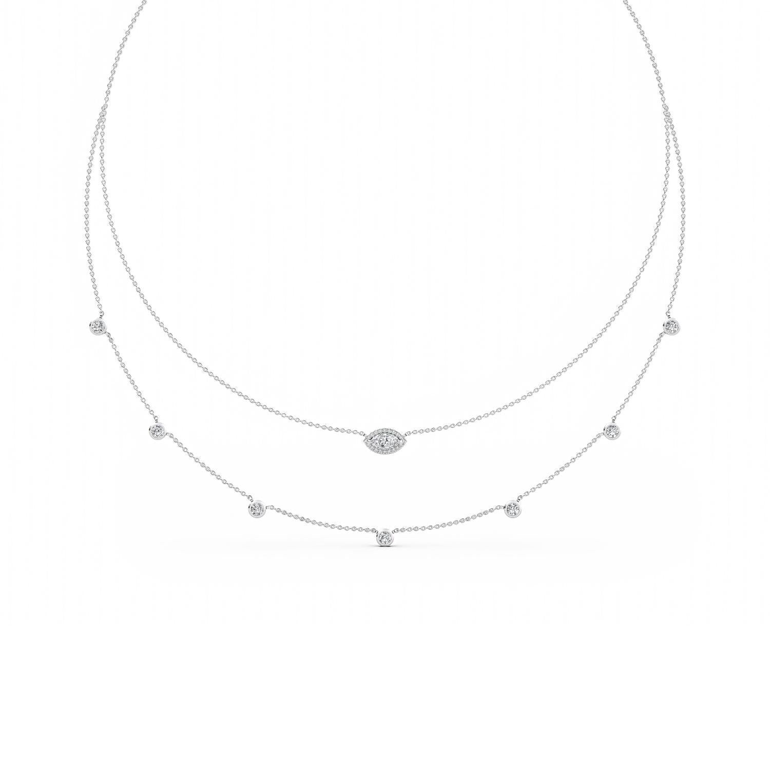 9K White Gold Lab Grown Diamond NECKLACE 1.14 ctw N08234-1.15CT-18IN