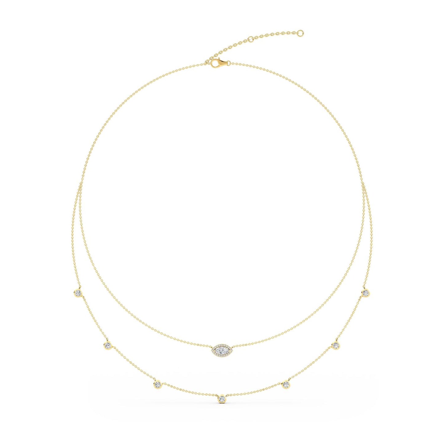 9K Yellow Gold Lab Grown Diamond NECKLACE 1.14 ctw N08234-1.15CT-18IN