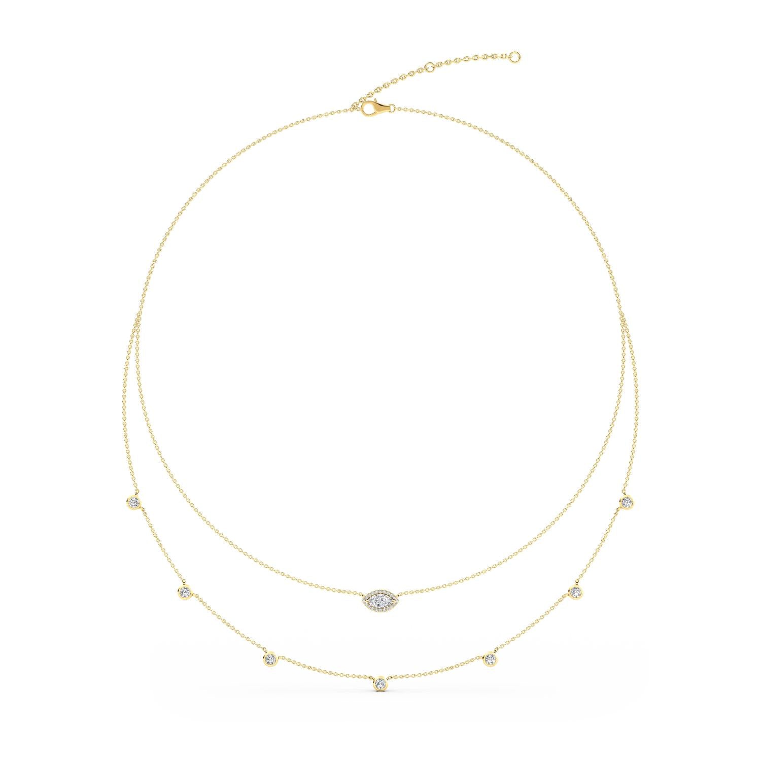 9K Yellow Gold Lab Grown Diamond NECKLACE 1.14 ctw N08234-1.15CT-18IN
