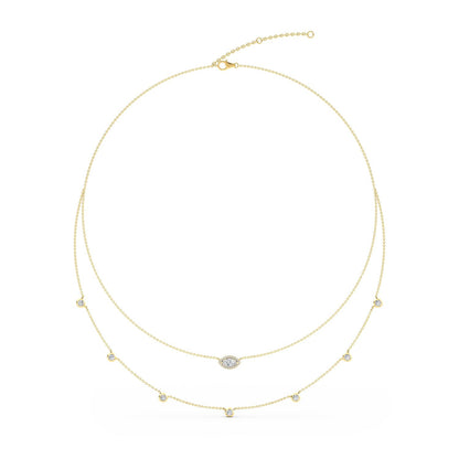 9K Yellow Gold Lab Grown Diamond NECKLACE 1.14 ctw N08234-1.15CT-18IN