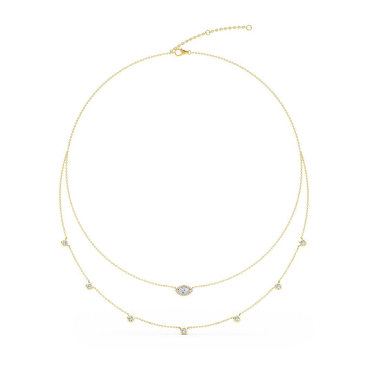 9K Yellow Gold Lab Grown Diamond NECKLACE 1.14 ctw N08234-1.15CT-18IN