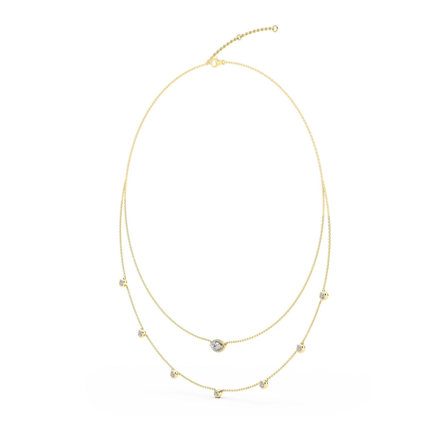 9K Yellow Gold Lab Grown Diamond NECKLACE 1.14 ctw N08234-1.15CT-18IN
