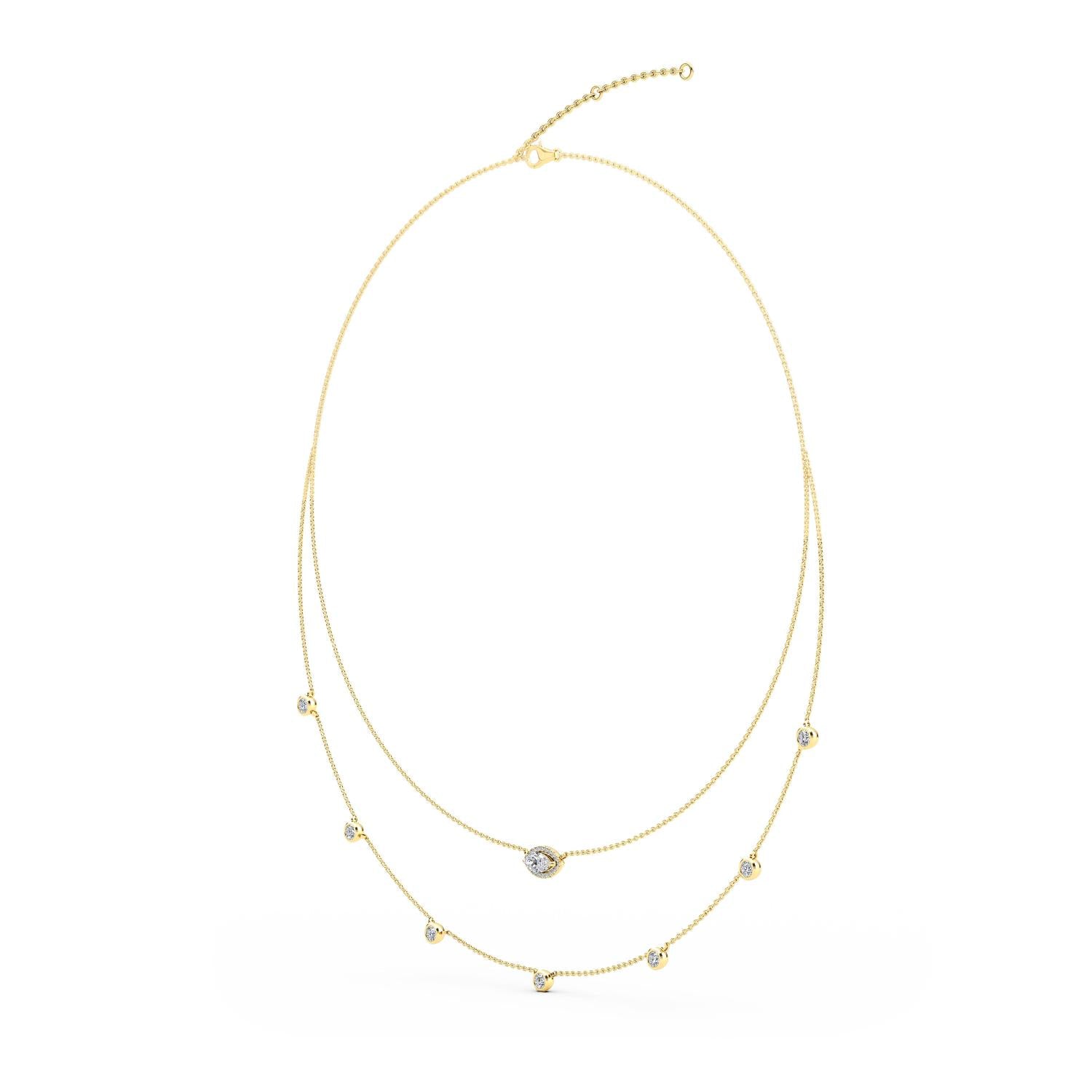 9K Yellow Gold Lab Grown Diamond NECKLACE 1.14 ctw N08234-1.15CT-18IN