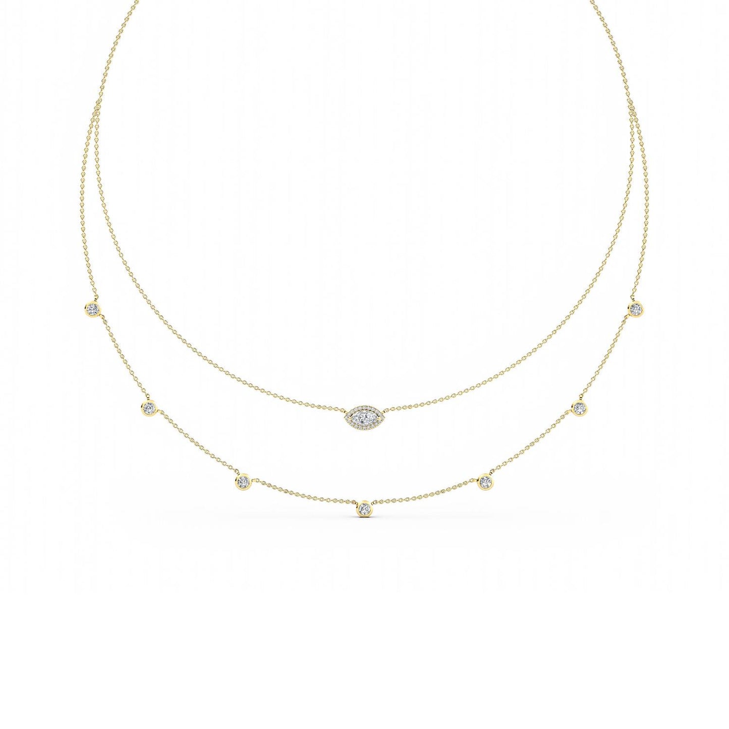9K Yellow Gold Lab Grown Diamond NECKLACE 1.14 ctw N08234-1.15CT-18IN