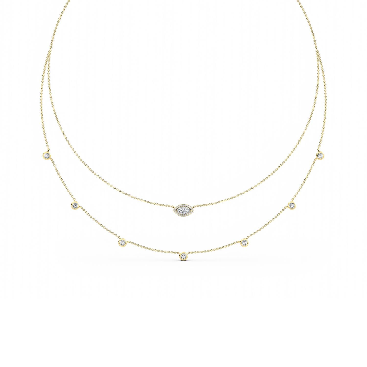 9K Yellow Gold Lab Grown Diamond NECKLACE 1.14 ctw N08234-1.15CT-18IN