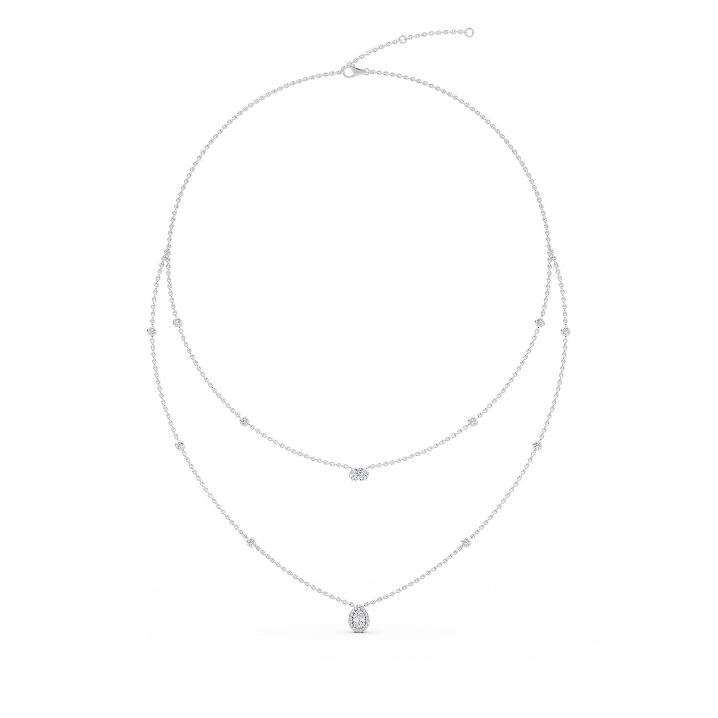 9K White Gold Lab Grown Diamond NECKLACE 1.69 ctw N08236-1.75CT-18IN