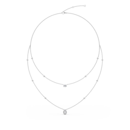 9K White Gold Lab Grown Diamond NECKLACE 1.69 ctw N08236-1.75CT-18IN