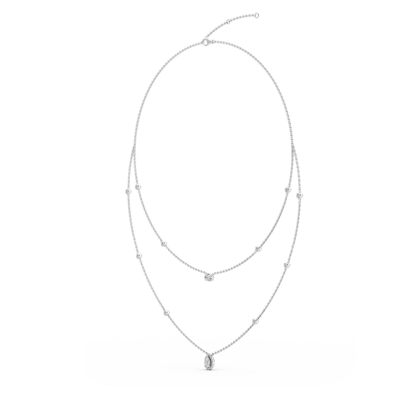 9K White Gold Lab Grown Diamond NECKLACE 1.69 ctw N08236-1.75CT-18IN