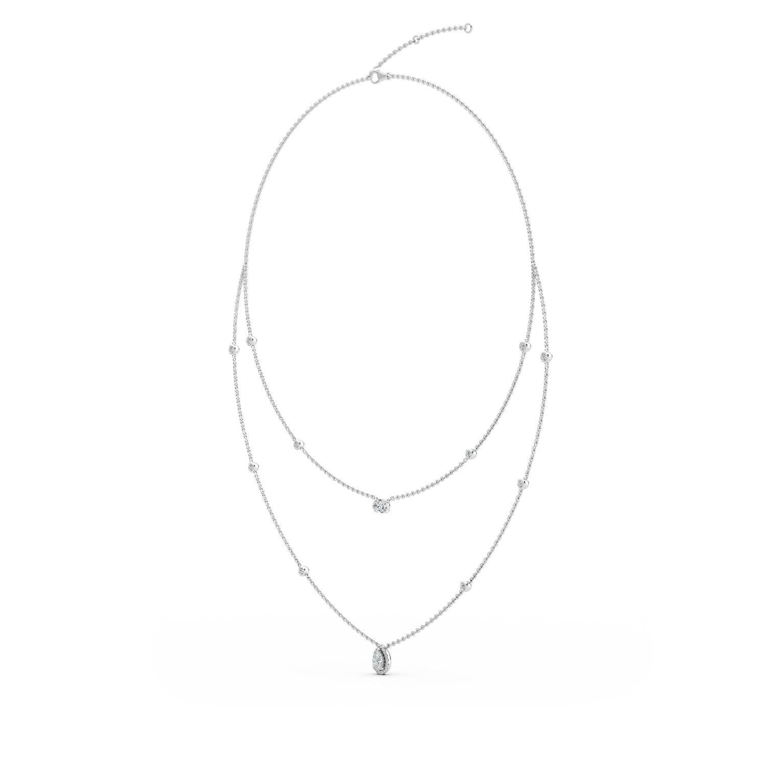 9K White Gold Lab Grown Diamond NECKLACE 1.69 ctw N08236-1.75CT-18IN