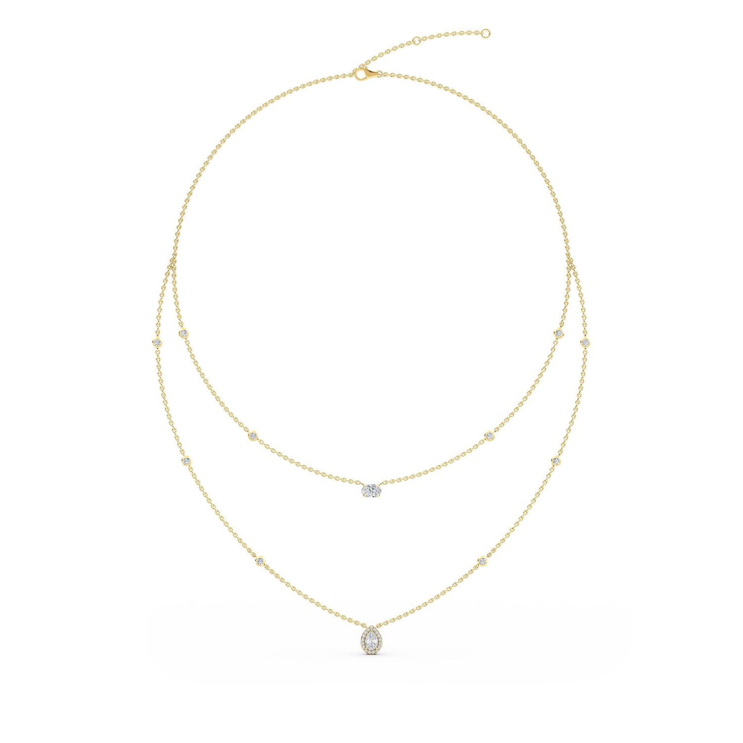 9K Yellow Gold Lab Grown Diamond NECKLACE 1.69 ctw N08236-1.75CT-18IN