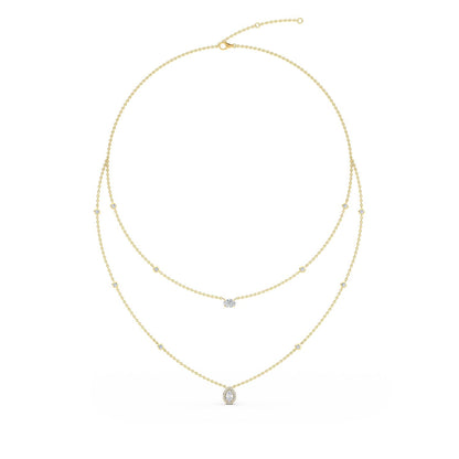 9K Yellow Gold Lab Grown Diamond NECKLACE 1.69 ctw N08236-1.75CT-18IN