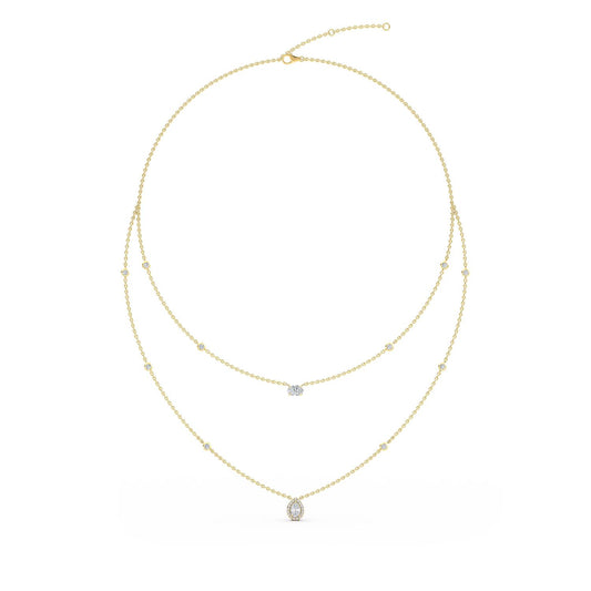 9K Yellow Gold Lab Grown Diamond NECKLACE 1.69 ctw N08236-1.75CT-18IN