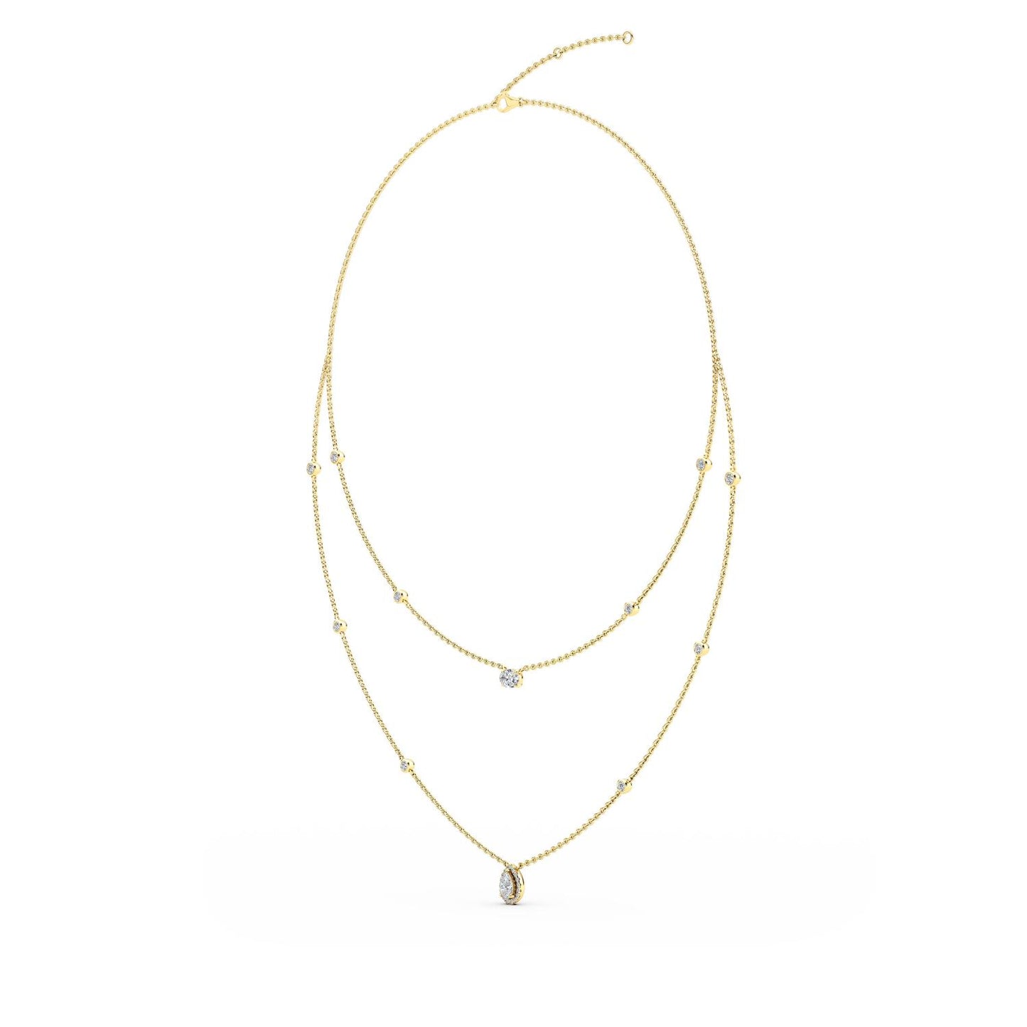 9K Yellow Gold Lab Grown Diamond NECKLACE 1.69 ctw N08236-1.75CT-18IN
