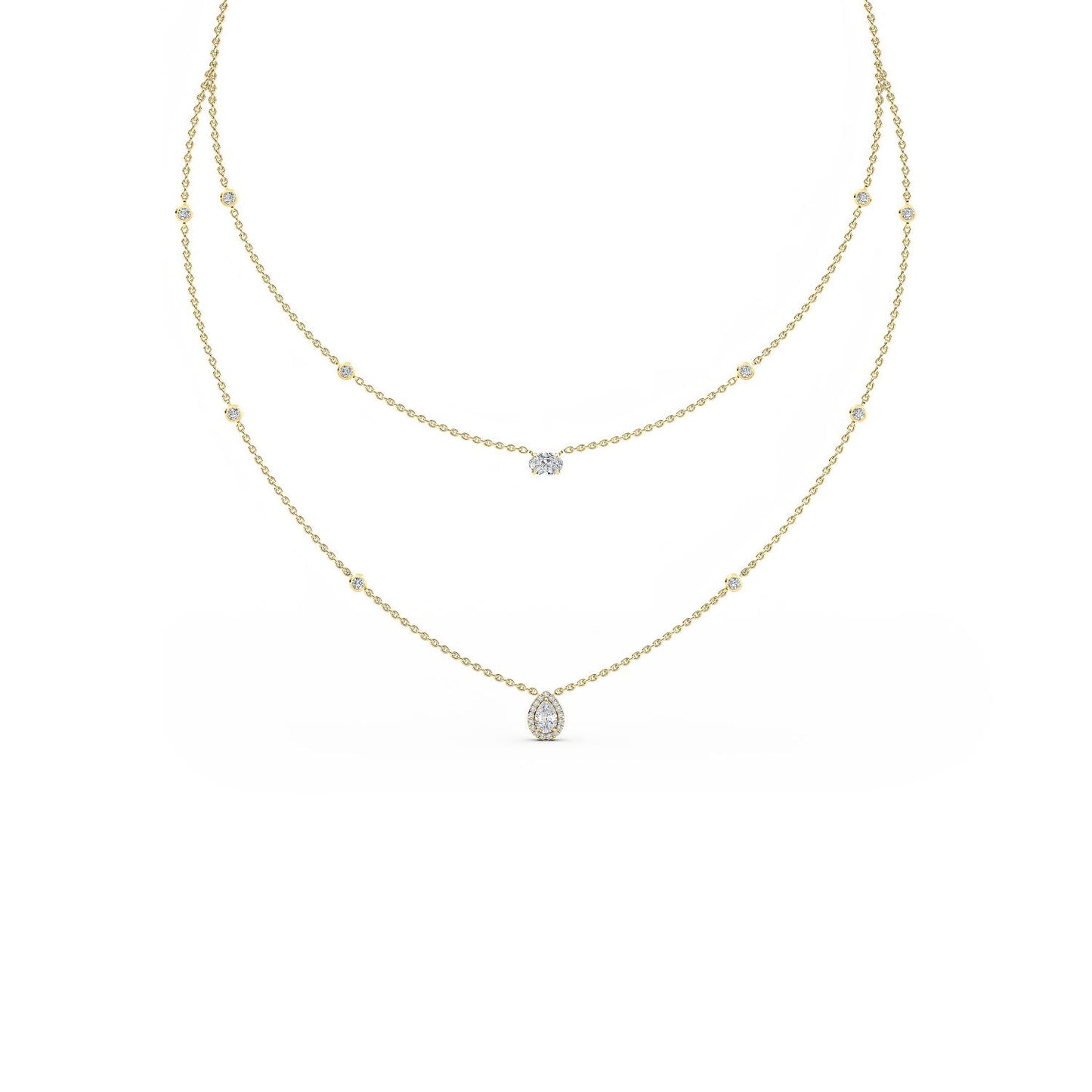 9K Yellow Gold Lab Grown Diamond NECKLACE 1.69 ctw N08236-1.75CT-18IN