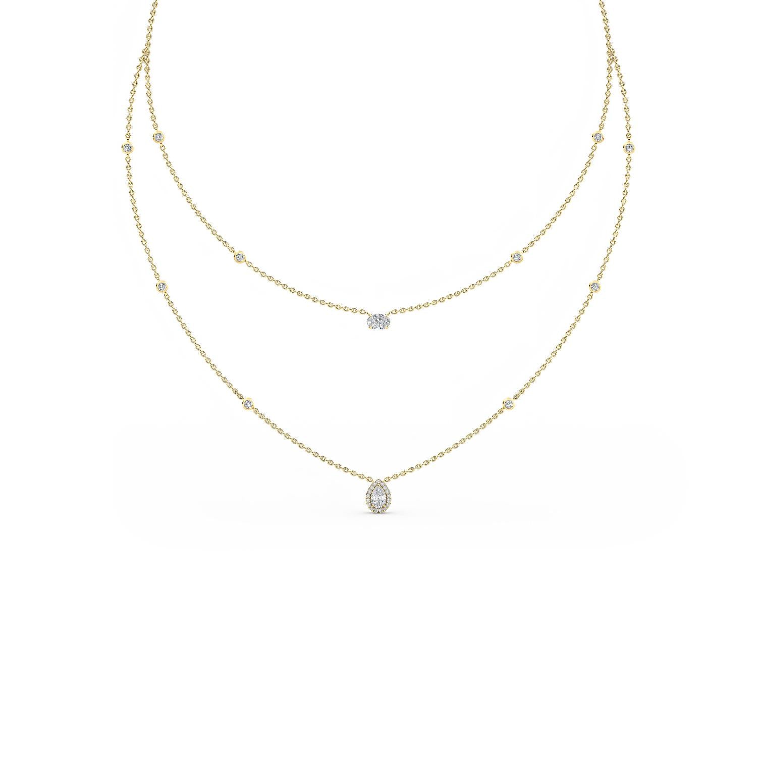 9K Yellow Gold Lab Grown Diamond NECKLACE 1.69 ctw N08236-1.75CT-18IN