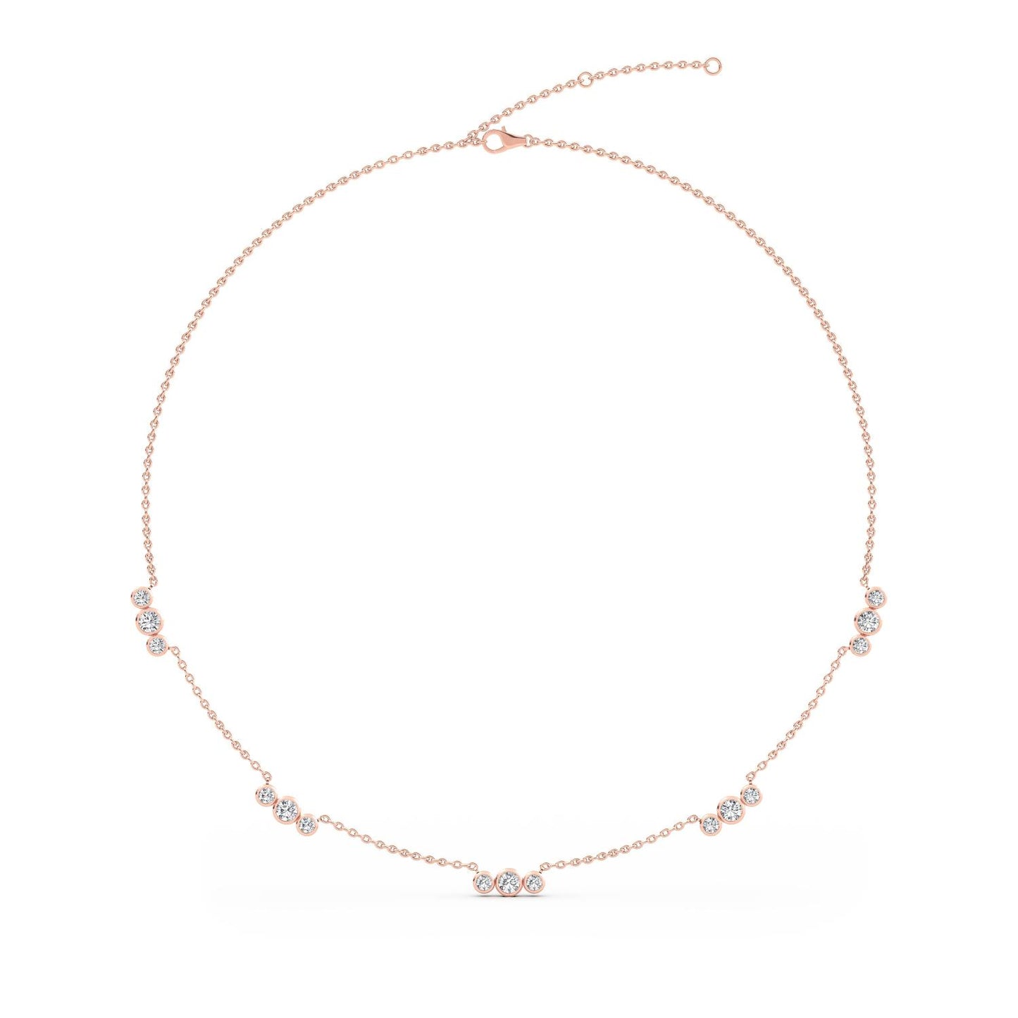 9K Rose Gold Lab Grown Diamond NECKLACE 2.27 ctw N08237-2.20CT-18IN