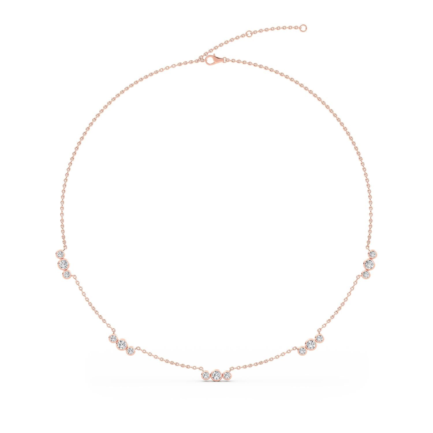 9K Rose Gold Lab Grown Diamond NECKLACE 2.27 ctw N08237-2.20CT-18IN
