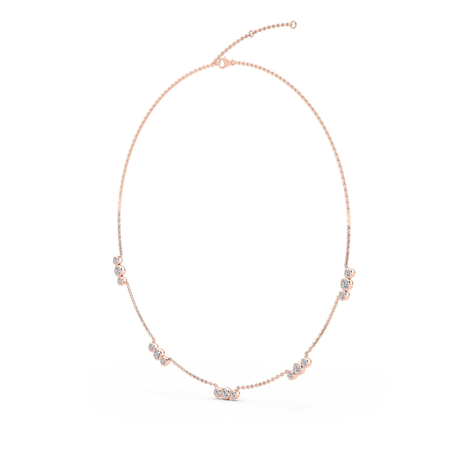 9K Rose Gold Lab Grown Diamond NECKLACE 2.27 ctw N08237-2.20CT-18IN