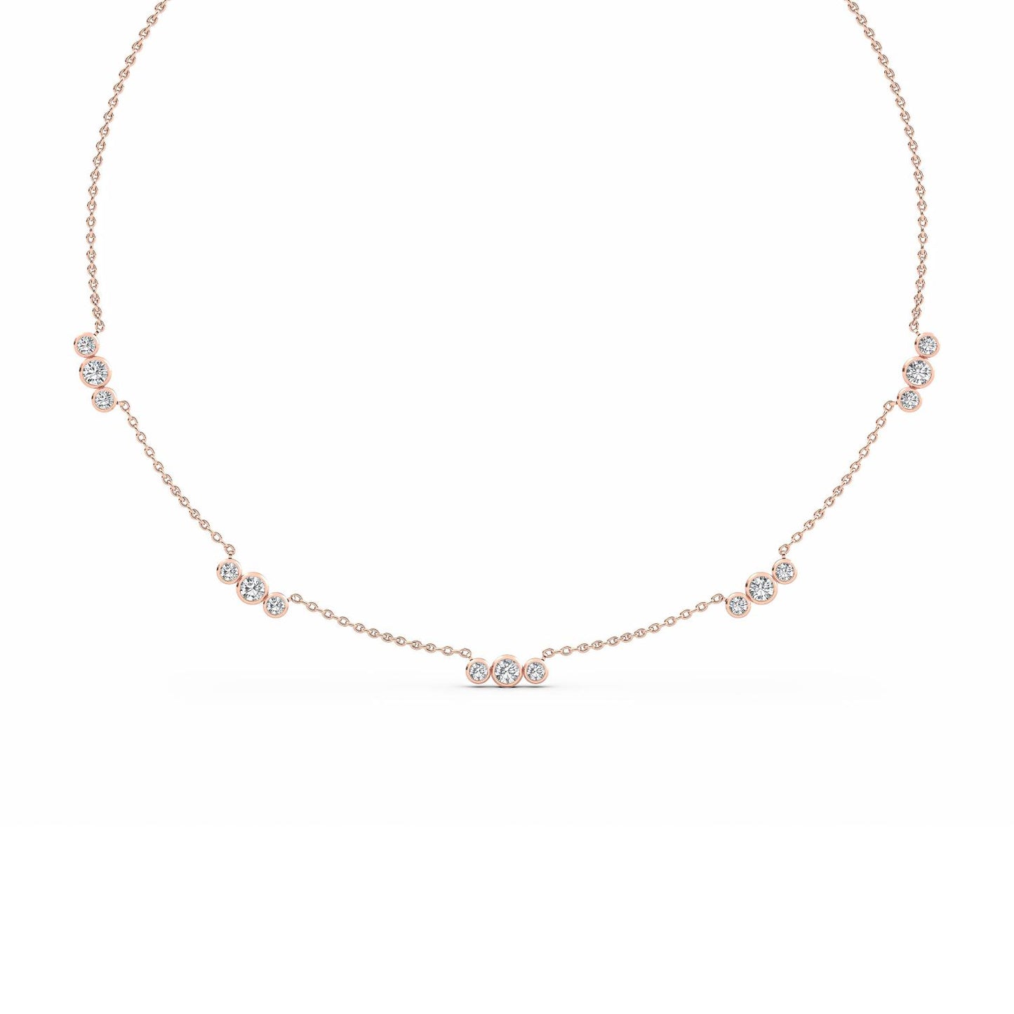 9K Rose Gold Lab Grown Diamond NECKLACE 2.27 ctw N08237-2.20CT-18IN