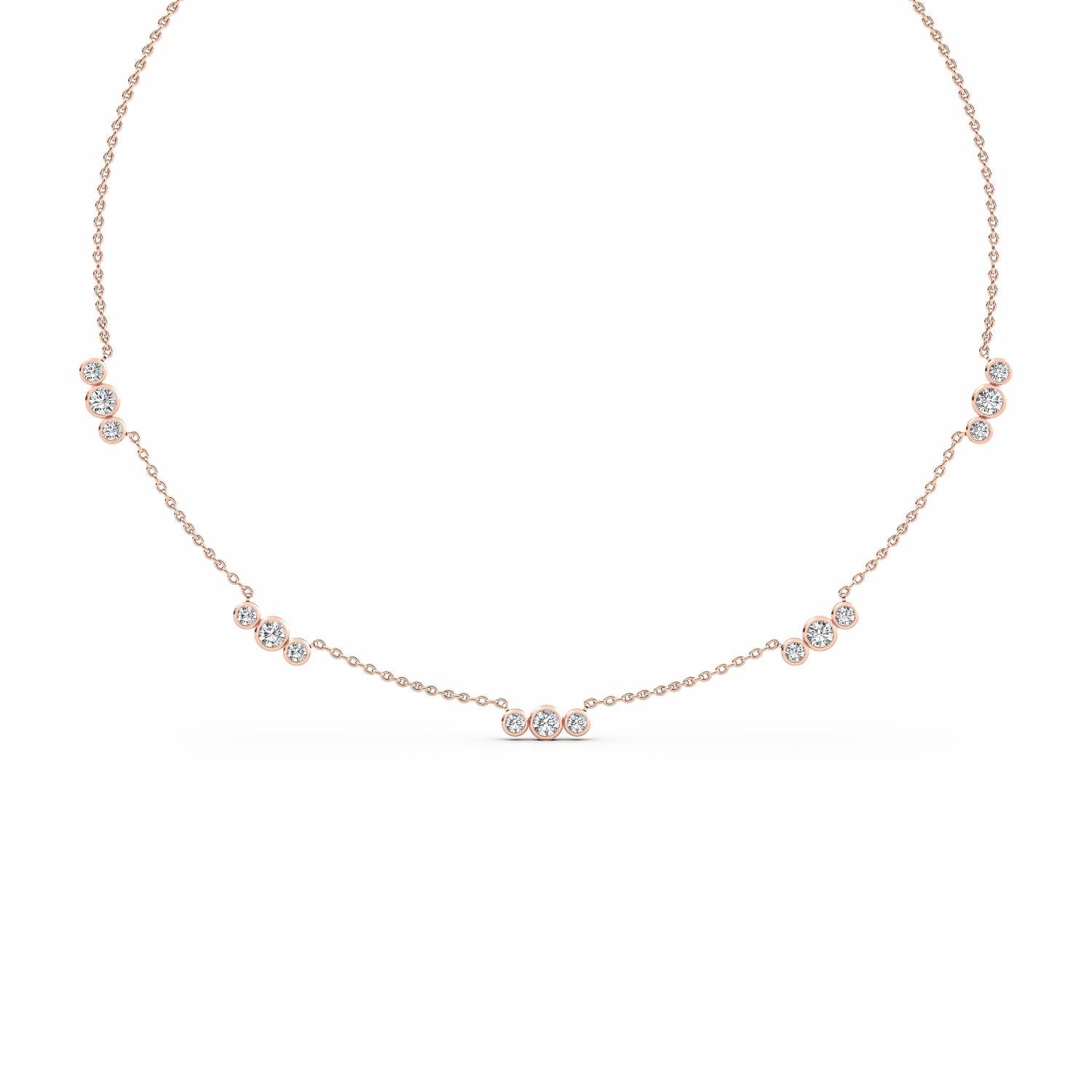 9K Rose Gold Lab Grown Diamond NECKLACE 2.27 ctw N08237-2.20CT-18IN