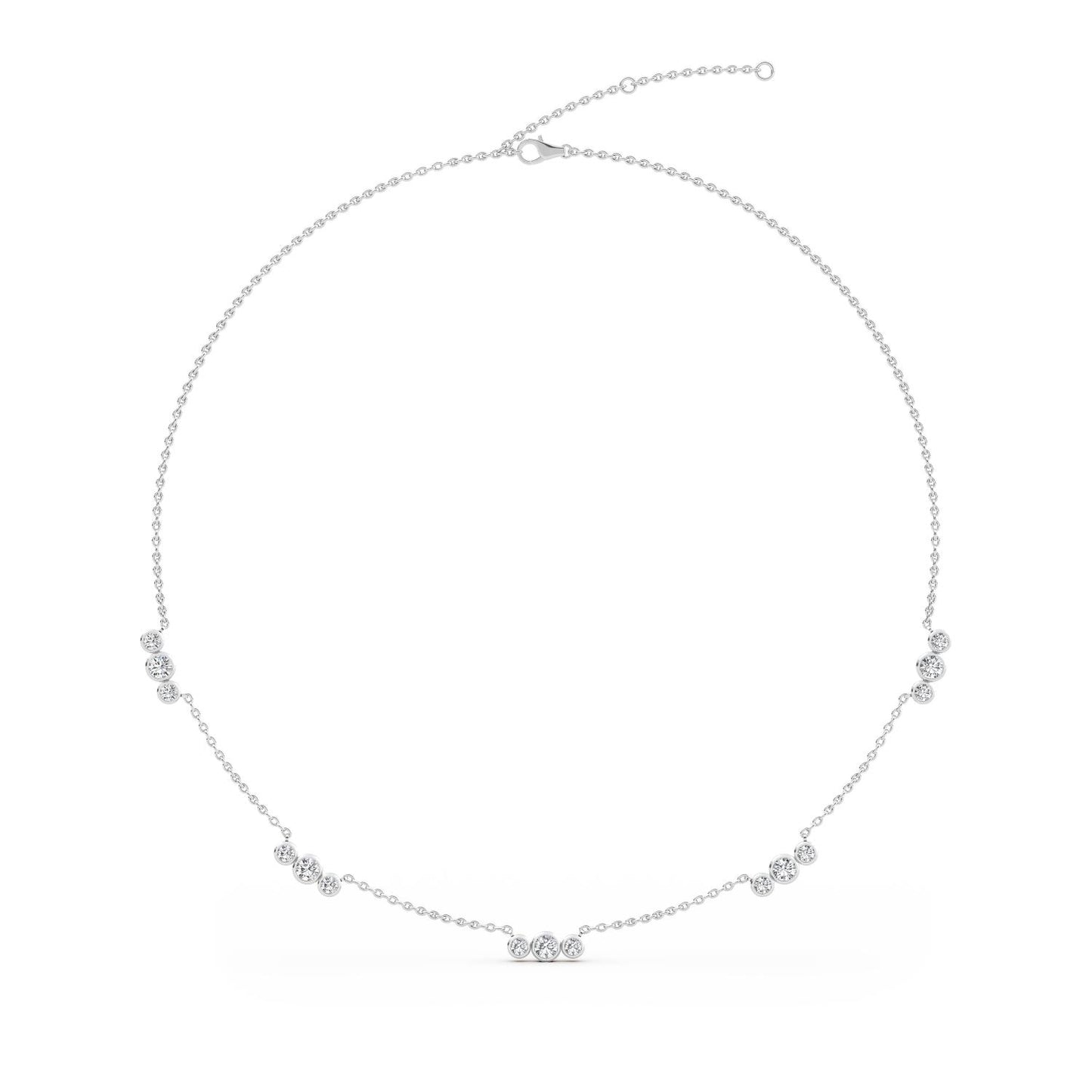 9K White Gold Lab Grown Diamond NECKLACE 2.27 ctw N08237-2.20CT-18IN
