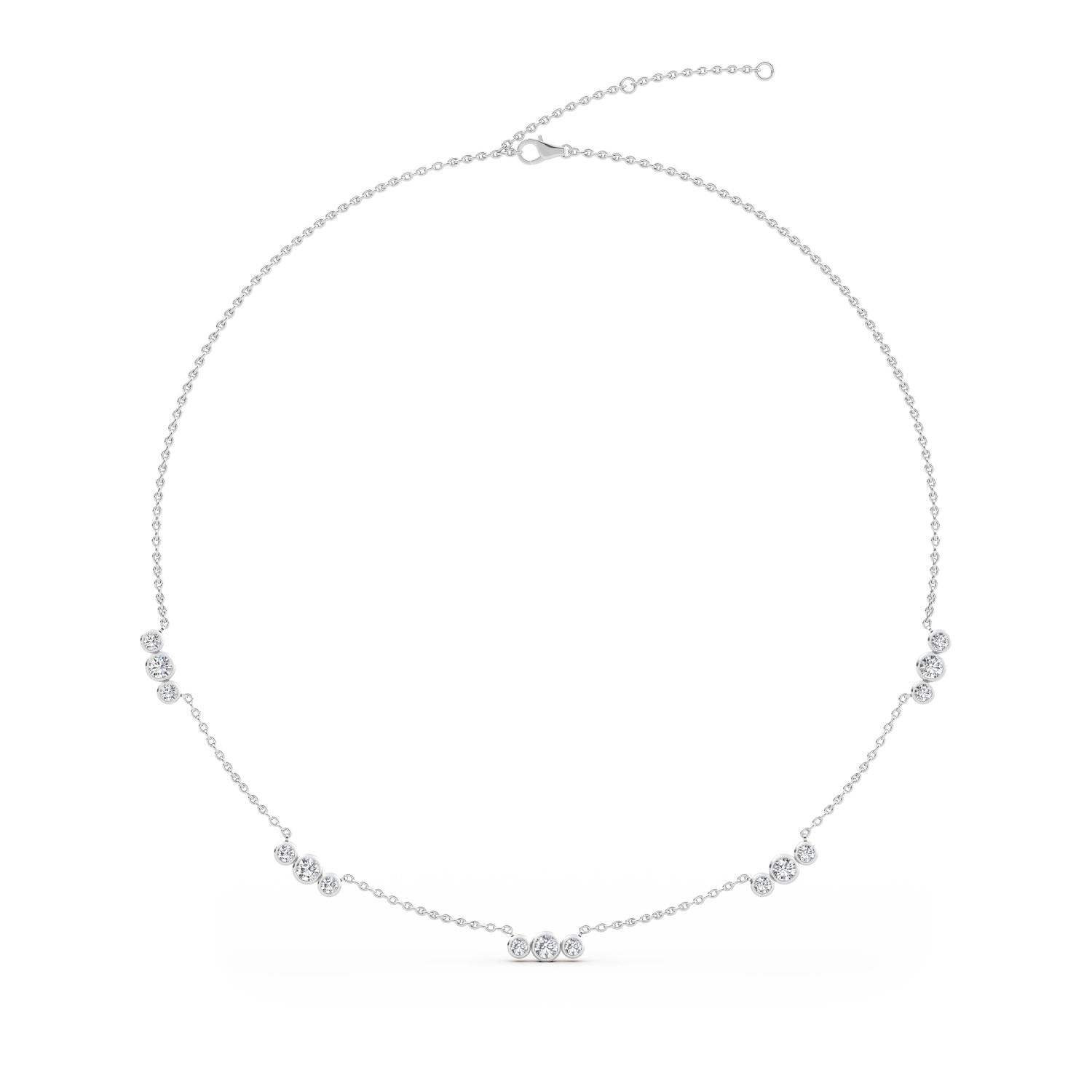 9K White Gold Lab Grown Diamond NECKLACE 2.27 ctw N08237-2.20CT-18IN