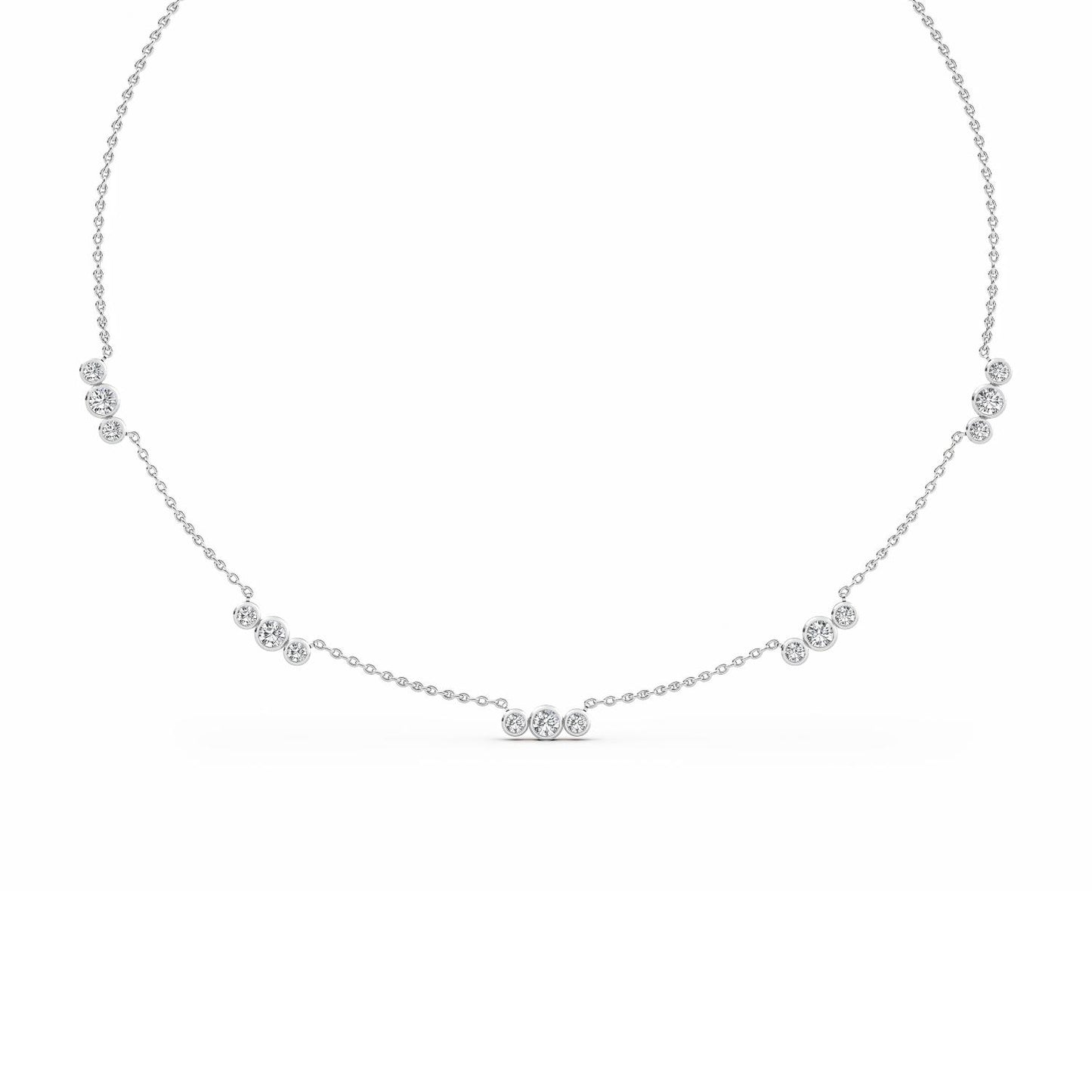 9K White Gold Lab Grown Diamond NECKLACE 2.27 ctw N08237-2.20CT-18IN