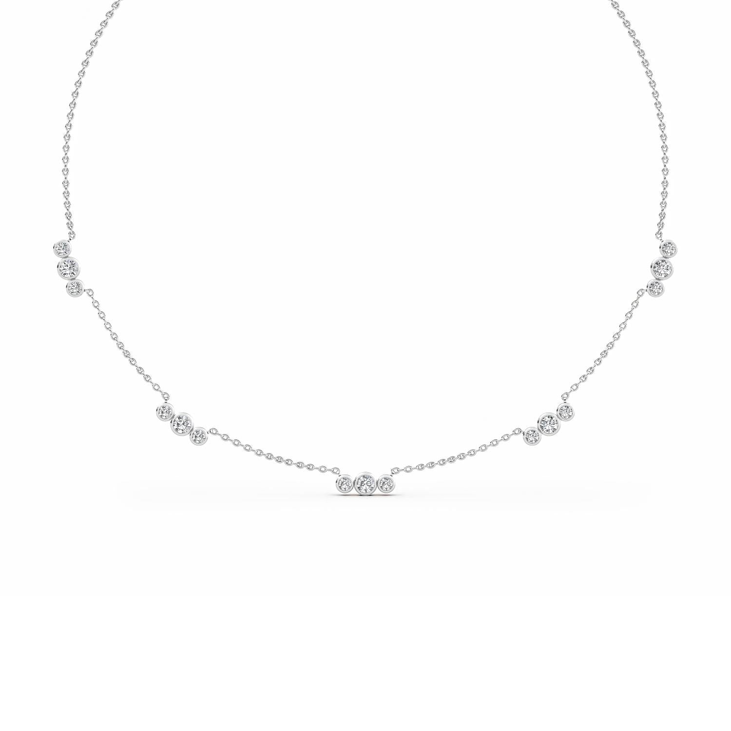 9K White Gold Lab Grown Diamond NECKLACE 2.27 ctw N08237-2.20CT-18IN