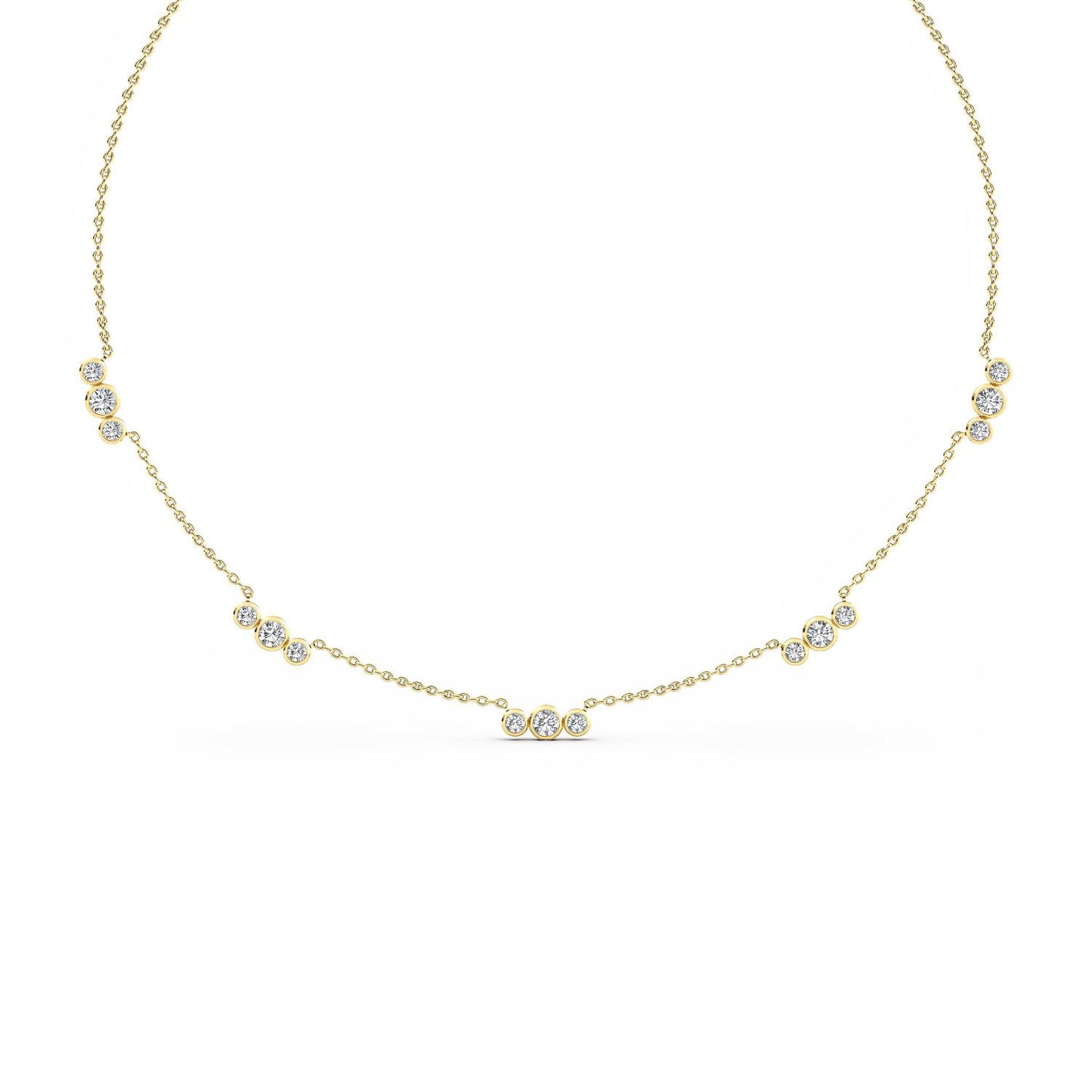 9K Yellow Gold Lab Grown Diamond NECKLACE 2.27 ctw N08237-2.20CT-18IN