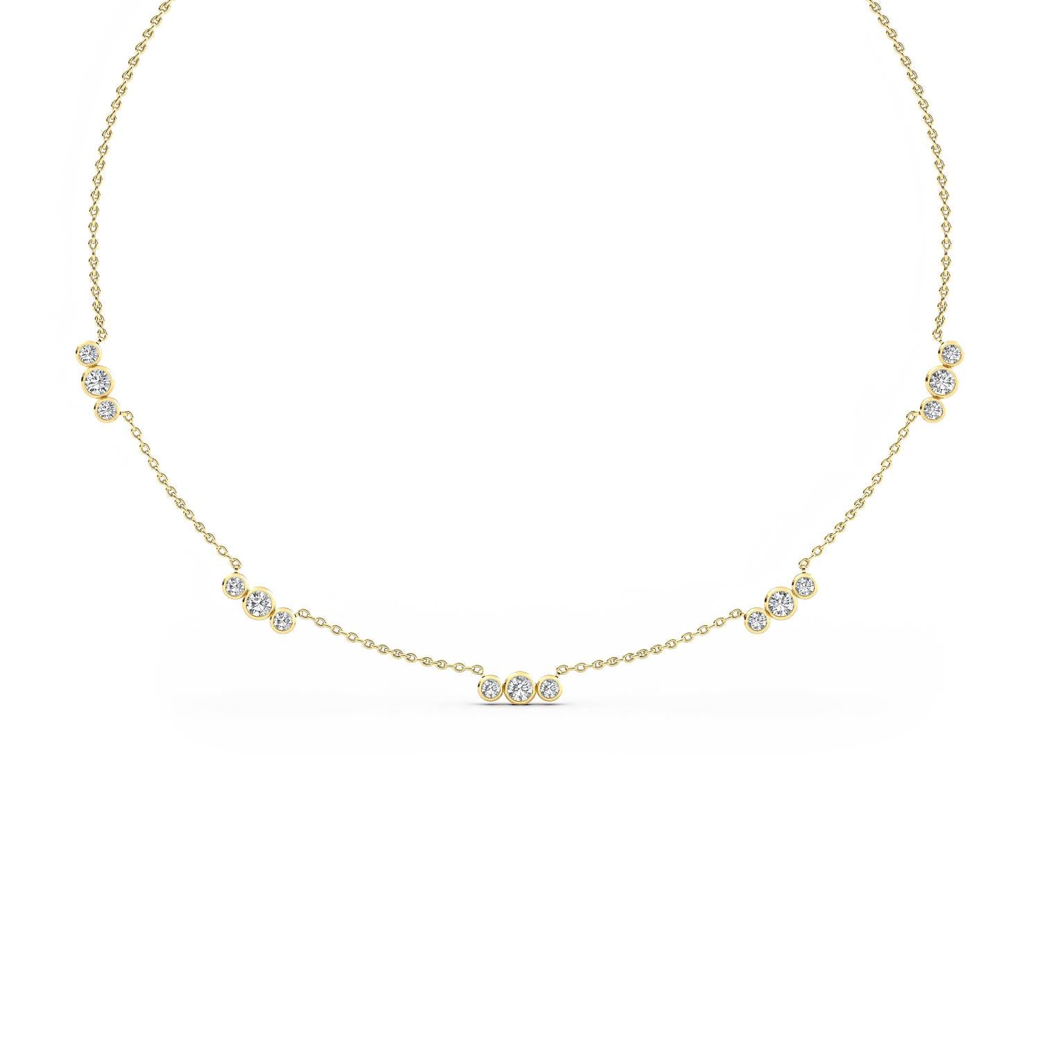 9K Yellow Gold Lab Grown Diamond NECKLACE 2.27 ctw N08237-2.20CT-18IN
