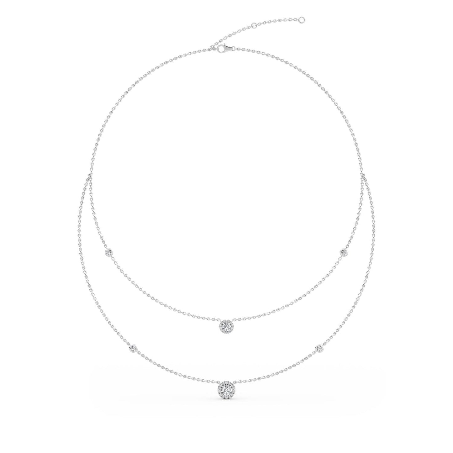 9K White Gold Lab Grown Diamond NECKLACE 1.45 ctw N08239-1.38CT-18IN