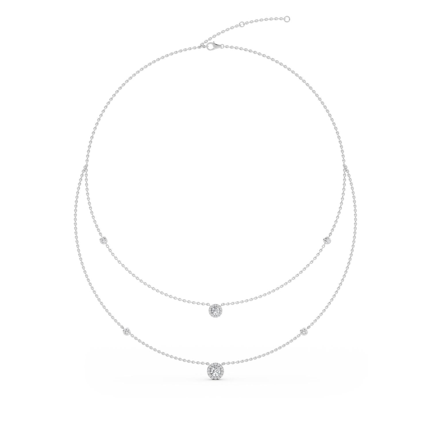 9K White Gold Lab Grown Diamond NECKLACE 1.45 ctw N08239-1.38CT-18IN