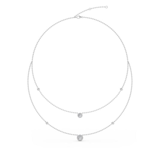 9K White Gold Lab Grown Diamond NECKLACE 1.45 ctw N08239-1.38CT-18IN