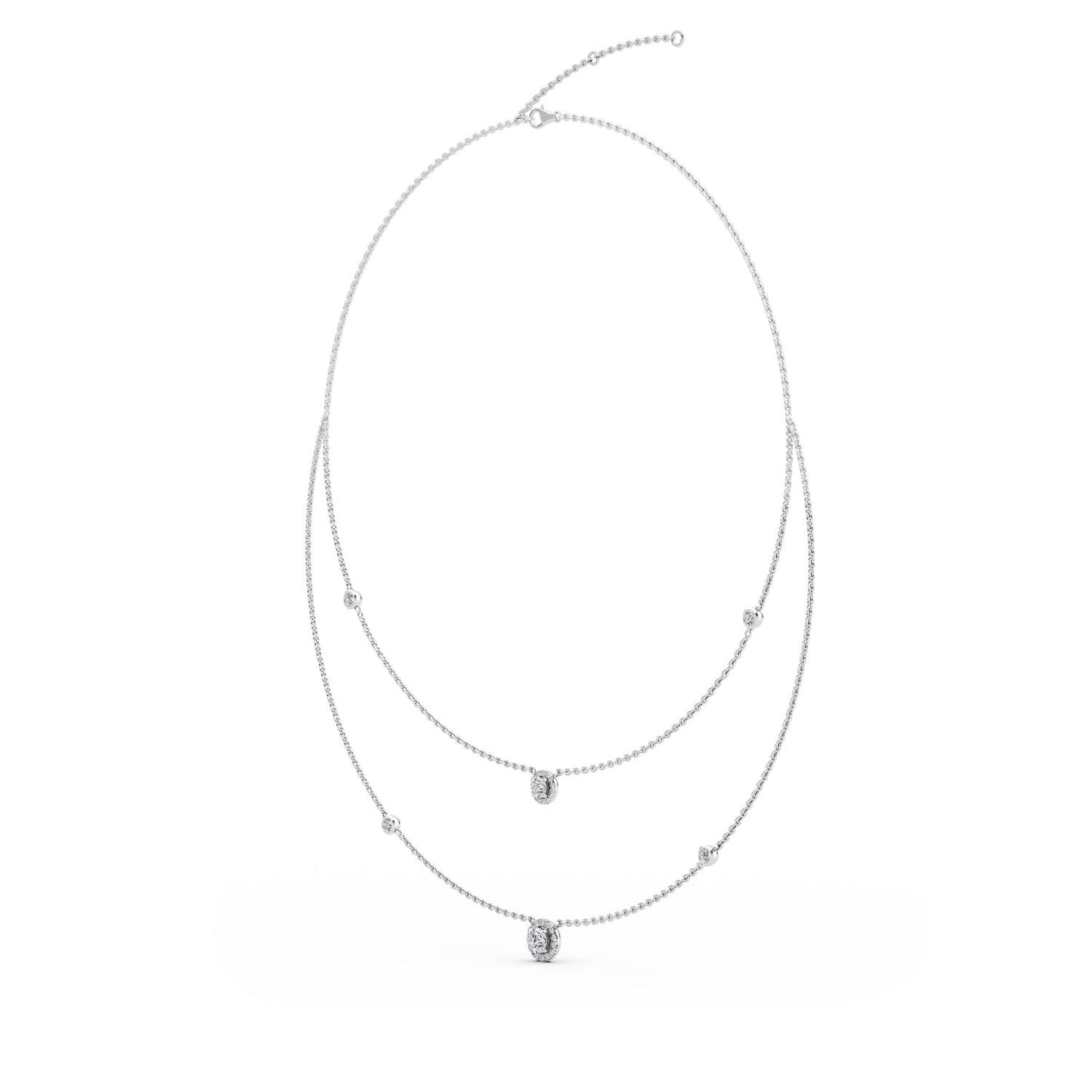 9K White Gold Lab Grown Diamond NECKLACE 1.45 ctw N08239-1.38CT-18IN