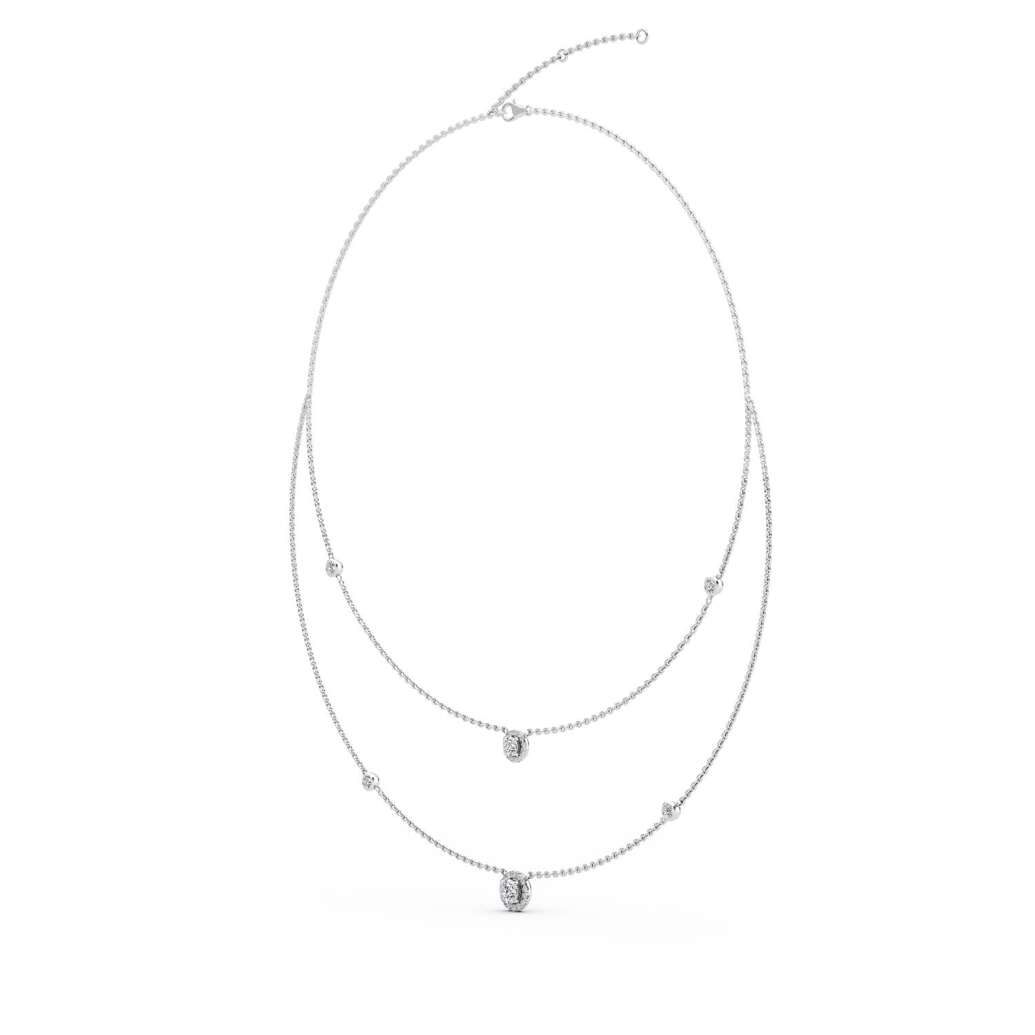 9K White Gold Lab Grown Diamond NECKLACE 1.45 ctw N08239-1.38CT-18IN