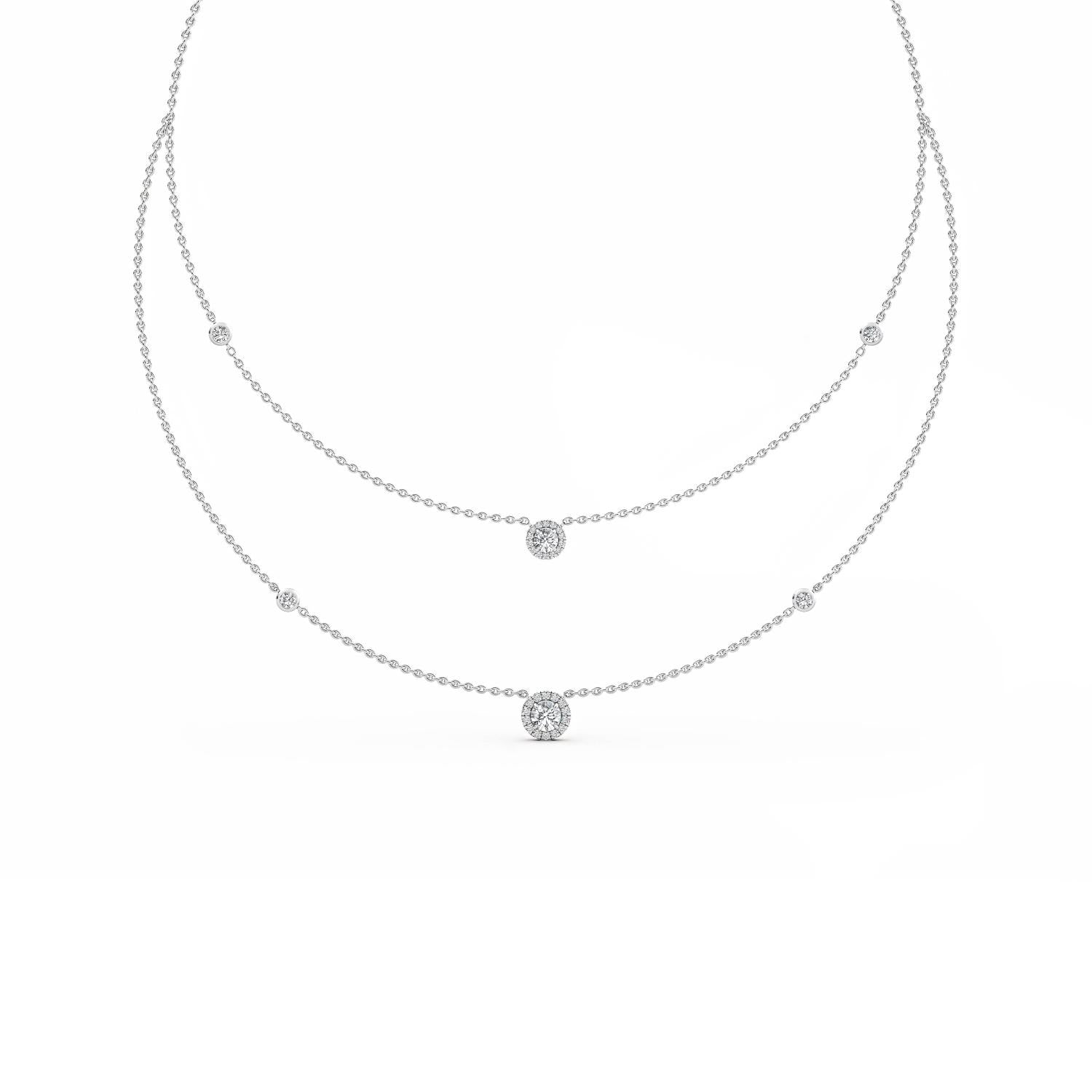 9K White Gold Lab Grown Diamond NECKLACE 1.45 ctw N08239-1.38CT-18IN